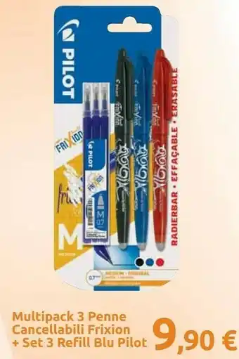 Carrefour Pilot Penna A Sfera Frixion Ball '' Mika Limited Edition'' Blu Con 3 Ricariche Refill Blu offerta