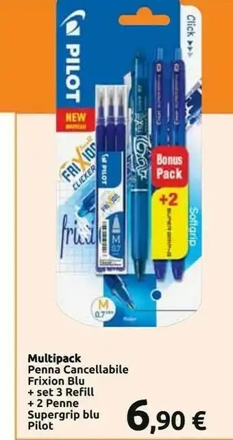 Carrefour Pilot Penna A Sfera Frixion Cliker Cancellabile Blu offerta