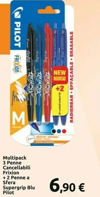 Carrefour Pilot Penne A Sfera Frixion Ball Cancellabili Nero Rosso Blu Con Remover Per Cancellare offerta