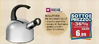 Happy Casa Happy Casa Bollitore In Acciaio 15 Lt offerta