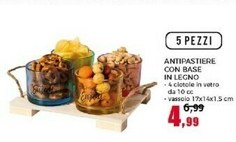 Happy Casa Antipastiere Con Base In Legno offerta