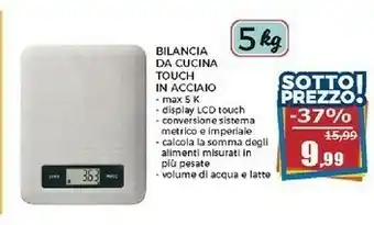 Happy Casa Bilancia Da Cucina Touch In Acciaio offerta