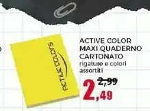 Active Color Maxi Quaderno Cartonato Rigature E Colori Assortiti