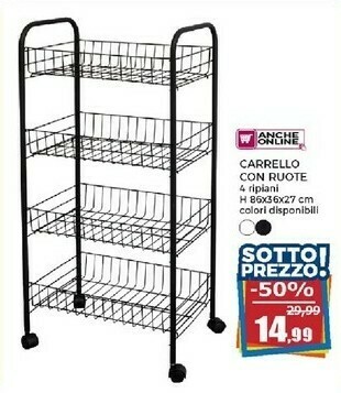 Happy Casa Carrello Con Ruote offerta
