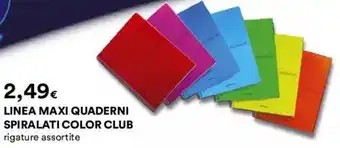 Coop LINEA MAXI QUADERNI SPIRALATI COLOR CLUB offerta