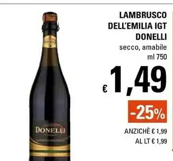 Donelli Lambrusco Dell'emilia IGT Secco / Amabile