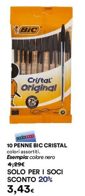 Coop 10 PENNE BIC CRISTAL offerta