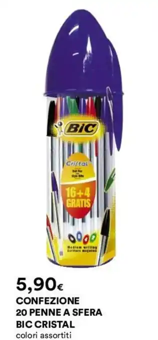 Coop CONFEZIONE 20 PENNE A SFERA BIC CRISTAL offerta
