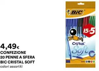 Coop CONFEZIONE 20 PENNE A SFERA BIC CRISTAL SOFT offerta