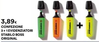 Coop CONFEZIONE 3+1 EVIDENZIATORI STABILO BOSS ORIGINAL offerta