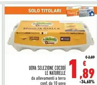 Conad Le Naturelle Uova Selezione Cocodi offerta