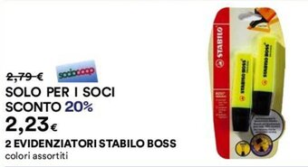 Coop 2 EVIDENZIATORI STABILO BOSS offerta