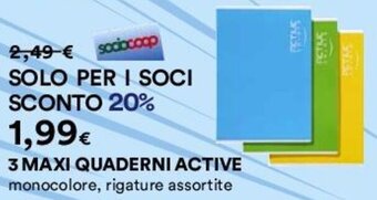 Coop 3 MAXI QUADERNI ACTIVE offerta