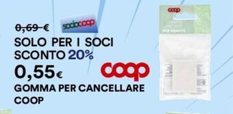 Coop GOMMA PER CANCELLARE COOP offerta