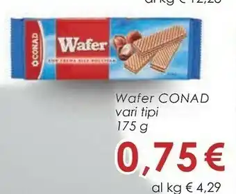 Conad Conad - Wafer Con Crema Alla Vaniglia 175 G(ml) offerta