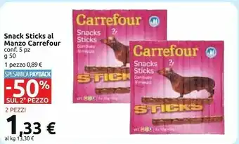 Carrefour Market Snack Sticks Al Manzo offerta
