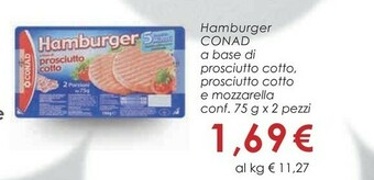 Conad Conad - Hamburger A Base Di Prosciutto Cotto 150 G(ml) offerta