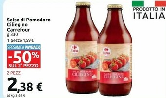 Carrefour - Salsa Di Pomodoro Ciliegino 330 G(ml)