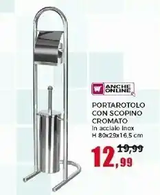 Happy Casa Portarotolo Con Scopino Cromato offerta