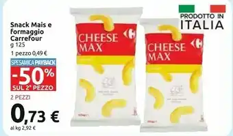 Carrefour Market Carrefour Snack Mais Formaggio 125 G offerta