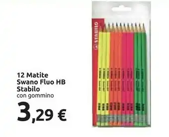 Carrefour Stabilo 12 Matite Swano Fluo Hb offerta