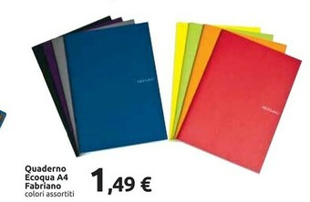 Carrefour Fabriano Quaderno Ecoqua A4 offerta