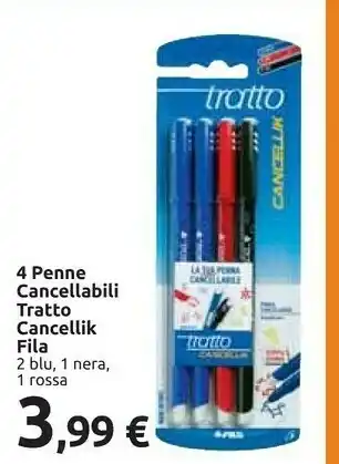 FILA 4 Penne Cancellabili Tratto Cancellik