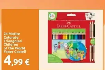 Carrefour Faber castel 24 Matite Colorate Triangolari Children Of The World offerta