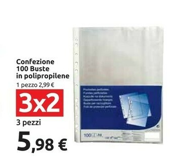 Carrefour Confezione 100 Buste In Polipropilene offerta
