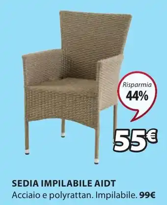 JYSK SEDIA IMPILABILE AIDT Acciaio e polyrattan. offerta