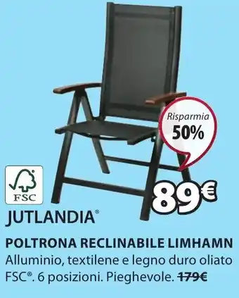 JYSK JUTLANDIAⓇ POLTRONA RECLINABILE LIMHAMN offerta