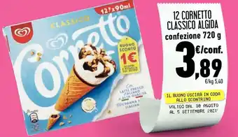 Conad Algida Classico 12 Cornetto 720g offerta