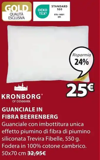JYSK KRONBORGⓇ GUANCIALE IN FIBRA BEERENBERG 50x70 cm offerta