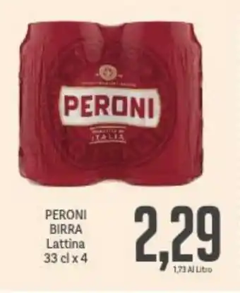 Supermercati Piccolo PERONI BIRRA Lattina 33 cl x 4 offerta