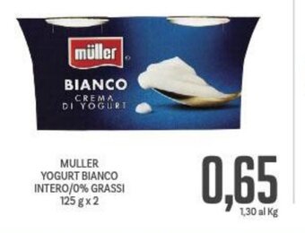 Supermercati Piccolo MULLER YOGURT BIANCO INTERO/0% GRASSI 125 g x 2 offerta
