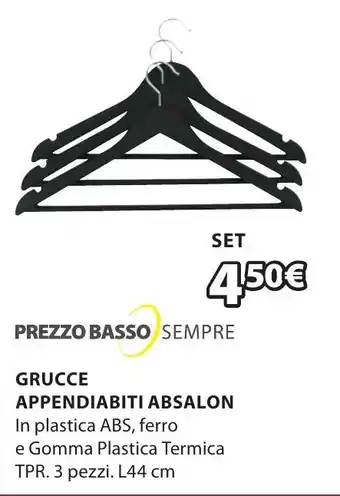 JYSK GRUCCE APPENDIABITI ABSALON L44 cm offerta