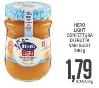 Supermercati Piccolo HERO LIGHT CONFETTURA DI FRUTTA VARI GUSTI 280 g offerta