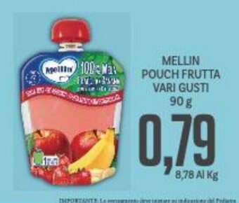 Supermercati Piccolo MELLIN POUCH FRUTTA VARI GUSTI 90 g offerta