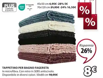 JYSK TAPPETINO PER BAGNO FAGERSTA 50x80 cm offerta