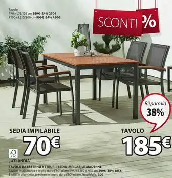 JYSK JUTLANDIAⓇ SEDIA IMPILABILE MADERNE offerta