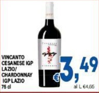 DEM VINCANTO CESANESE IGP LAZIO/ CHARDONNAY IGP LAZIO 75 cl offerta