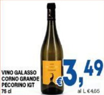 DEM VINO GALASSO CORNO GRANDE PECORINO IGT 75 cl offerta