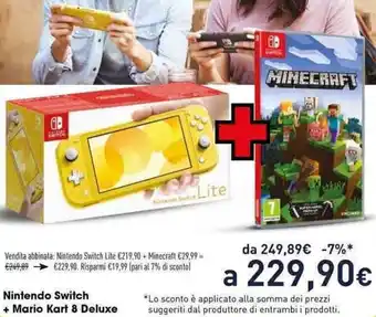 Unieuro Nintendo Switch + Mario Kart 8 Deluxe offerta