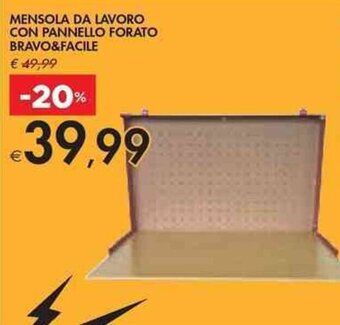 MENSOLA DA LAVORO CON PANNELLO FORATO BRAVO&FACILE