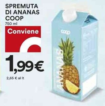 Coop SPREMUTA DI ANANAS COOP 750 ml offerta