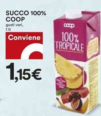 Coop SUCCO 100% COOP gusti vari, 1 lt offerta
