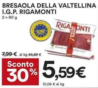 Coop BRESAOLA DELLA VALTELLINA I.G.P. RIGAMONTI 2 x 90 g offerta
