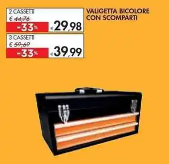 Bennet VALIGETTA BICOLORE CON SCOMPARTI 2 CASSETTI offerta