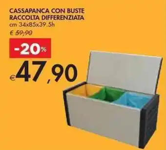 Bennet CASSAPANCA CON BUSTE RACCOLTA DIFFERENZIATA cm 34x85x39.5h offerta