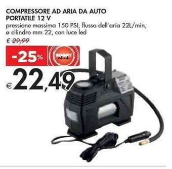 Bennet COMPRESSORE AD ARIA DA AUTO PORTATILE 12 V offerta